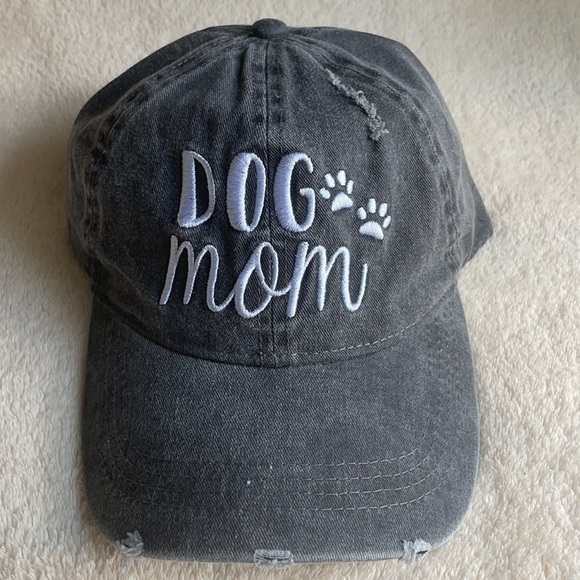 Accessories - Dog Mom Baseball Hat - Washed Black Adjustable OS